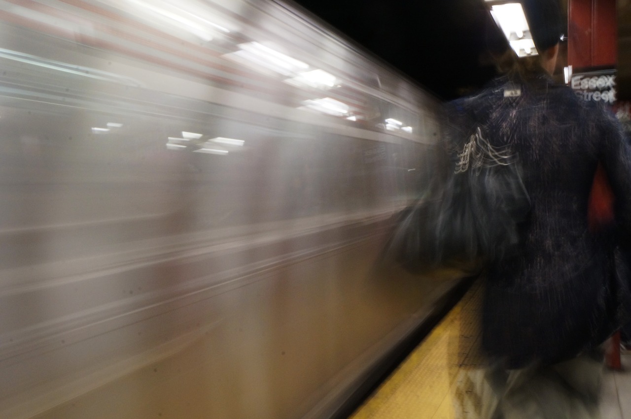Subway speeding by, New York City